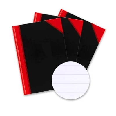 Afbeelding van Bantex Notitieboek A4, gelinieerd, 192 pagina&#039;s, 70 g/m², hardcover, zwart, 3 stuks