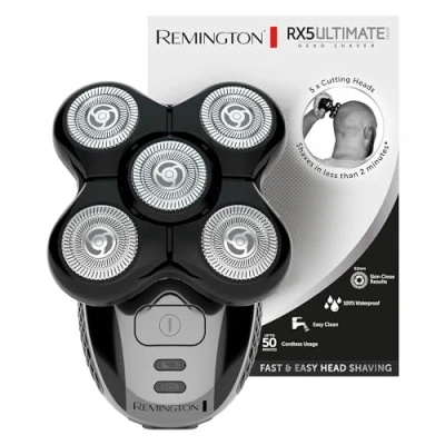 Afbeelding van Remington Tondeuse Ultimate Series (Tondeuse Met 5 Roterende Scheerkoppen, Glad Scheerresultaat, Voor Een Kaal Hoofd, 100% Waterdicht) Headshaver XR1501