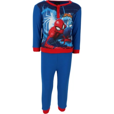 Afbeelding van Spiderman pyjama pyjamaset blauw rood katoen maat 116 6 jaar in geschenkendoos.