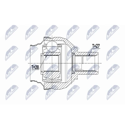 Afbeelding van Homokineet reparatie set, aandrijfas NTY NPW ME 083