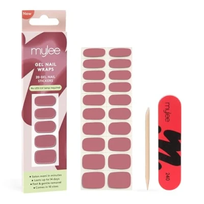 Afbeelding van Mylee Gel Nagelwraps [Vintage Rose] 10 Voorgeharde Gelstickers voor Kant en klare Manicure Geen Lamp Nodig, Chipbestendig, Glanzende Finish, Langdurig Eenvoudig aan te Brengen