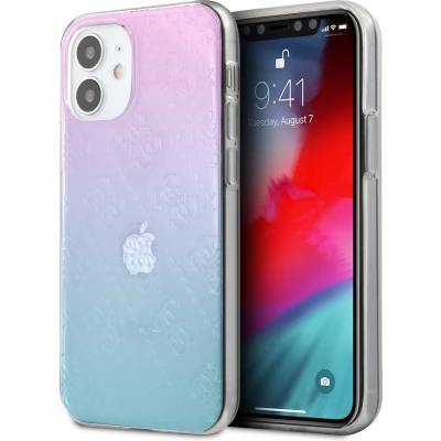 Afbeelding van Blauw hoesje van Guess Backcover iPhone 12 Mini Gradient