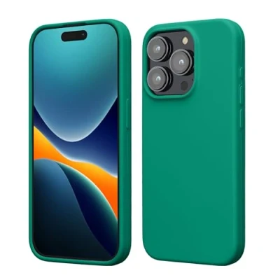 Afbeelding van kwmobile Case voor iPhone 15 Pro Slank TPU Hoesje met Zachte Afwerking In smaragdgroen