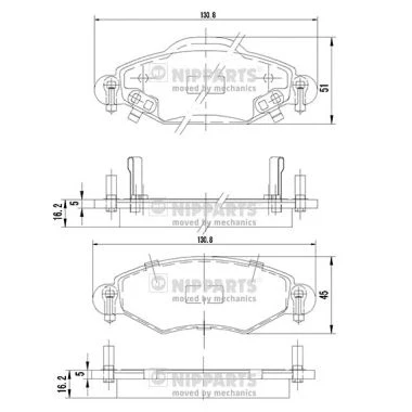 Afbeelding van Nipparts Remblokset J3602113