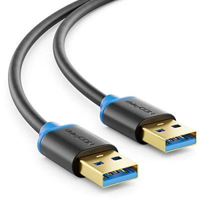 Afbeelding van deleyCON 2m USB 3.0 Supersnelle Kabel A Stekker naar Overdrachtssnelheden tot 5 Gbit/s Zwart/Blauw