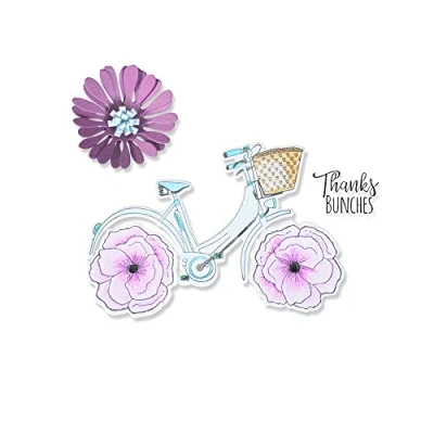 Afbeelding van Sizzix Framelits Die Set 4PK w/Stamps Thankful Bicycle 665322 Jen Long (01 22)