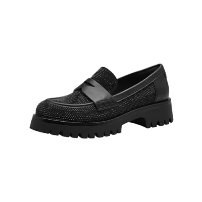 Afbeelding van Tamaris Instappers, Dames, Maat: 40, Black glam Textiel/ synthetisch