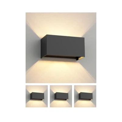 Afbeelding van ledscom.de 4 x CUBEL wandlamp voor buiten, IP65, up/downlight, antraciet mat, rechthoekig, 2x G9 max. 10W