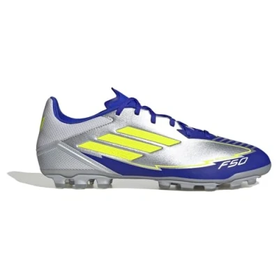 Afbeelding van adidas Uniseks Volwassen F50 LEAGUE Football boots Artificial Ground, silver met./solar yellow/lucid blue, 44 2/3 EU
