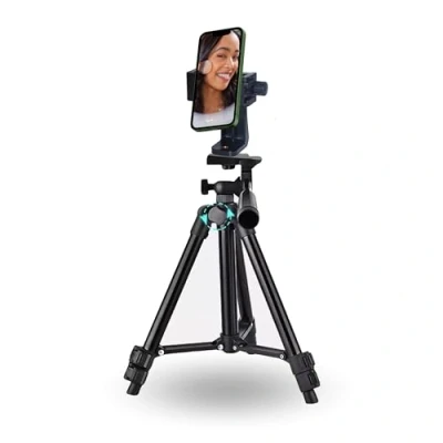Afbeelding van TronicXL 30 60 cm Tripod statief 360 draaibaar met smartphone houder tafel mobiele telefoon adapter foto video Voor uw Livestreaming in hoogte verstelbaar