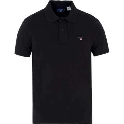 Afbeelding van Gant heren poloshirt zwart effen