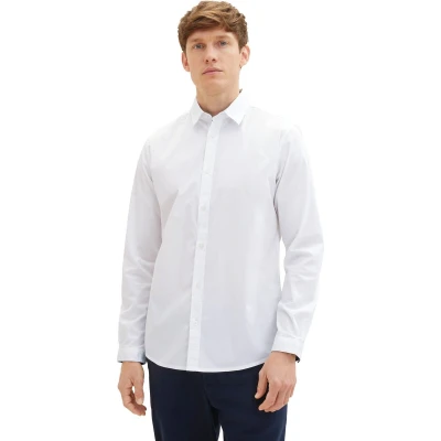 Afbeelding van TOM Tailor Stretch FIT Overhemd, Heren, Maat: Small, White