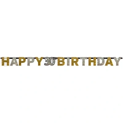Afbeelding van Letterslinger Sparkling zilver goud 30 jaar.