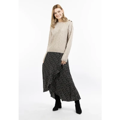 Afbeelding van Gebreide trui DREIMASTER XL/XXL / Beige Melange 74% Polyacryl 22% Polyester 4% Elastaan