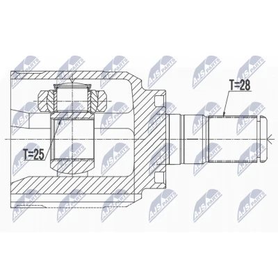 Afbeelding van Homokineet reparatie set, aandrijfas NTY NPW HY 536
