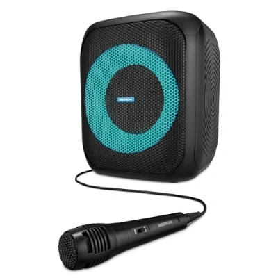 Afbeelding van Medion Party Speaker (S61991) Bluetooth Boombox Luidspreker met Microfoon Karaoke set Verlichting IPX4