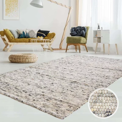 Afbeelding van Wollen Tapijt/Vloerkleed Handweef Ylva Grijs 250x290 Cm 100% Wol