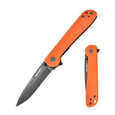 Afbeelding van TONIFE Rising Star Vouwmes Buitenmes met Zakclip, 8Cr14MoV Lemmet en G10 Handgreep voor Klein Mes Campingmes (Oranje + Grijs Titanium)