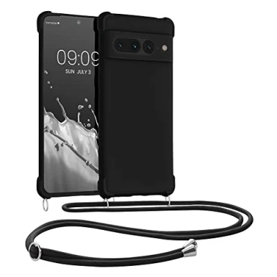 Afbeelding van kwmobile telefoonhoesje compatibel met Google Pixel 7 Pro hoesje Case koord In zwart