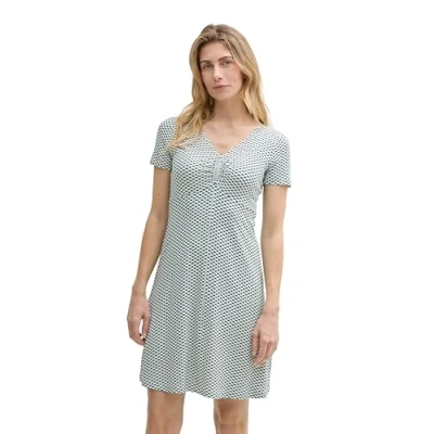 Afbeelding van TOM Tailor EASY Dress Jerseyjurk, Dames, Maat: 32, Green white