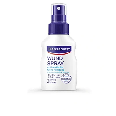 Afbeelding van Hansaplast Wondspray (50 ml), voor antiseptische wondreiniging door mechanische spoeling, spray beschermt tegen wondinfecties, kleurloos en bijzonder huidvriendelijk
