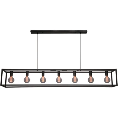 Afbeelding van Freelight Hanglamp Esteso 7 lichts L 168 cm B 25 zwart