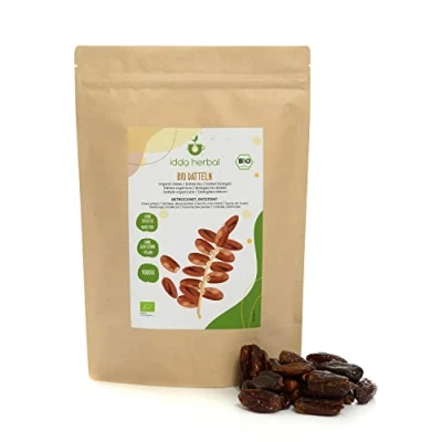 Afbeelding van biologische dadels ontpit, gedroogd, van gecertificeerde teelt, glutenvrij, lactosevrij, laboratorium getest, vegan, 100% natuurlijk zonder toevoegingen (1 KG)