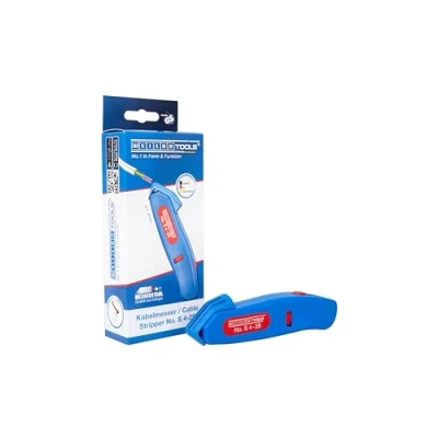 Afbeelding van WEICON Kabelmes No. S 4 28 Striptang met stelschroef, 145mm, blauw/rood