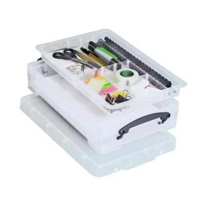 Afbeelding van Really Useful Box opbergdoos 4 liter met divider, transparant