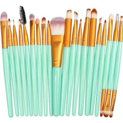 Afbeelding van Make up Kwasten set Turquoise/Goud kwast Beauty tools