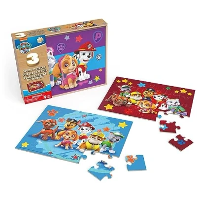 Afbeelding van Paw Patrol 3In1 Houten Puzzel In Doosje 3X24 Stukjes