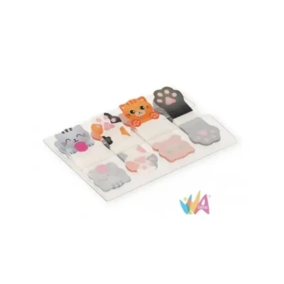Afbeelding van Legami Keep in Mind paginamarkers, 80 paginamarkerstickers (20 x 4), stickers beschrijfbaar en afneembaar, motief Kitty, 7 5,5 cm