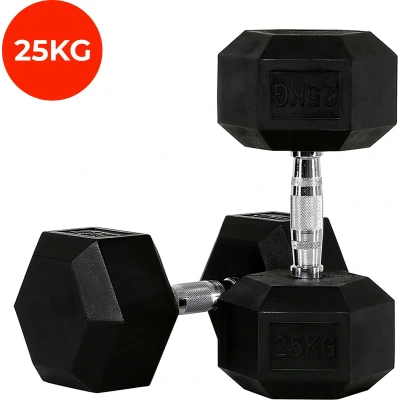 Afbeelding van Core Power Rubber Hex Dumbbells 25 kg (per paar)