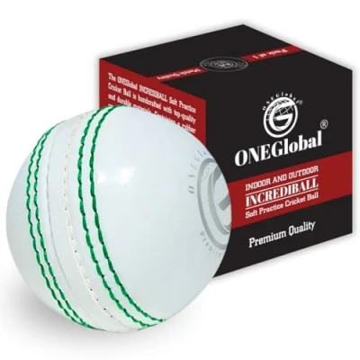 Afbeelding van ONEGlobal Incrediball Soft Practice cricketbal Zachte rubberen Voor buiten en binnen met kern gestikte naad slijpvaardigheden familieplezier (1 wit)
