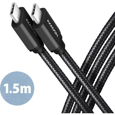 Afbeelding van AXAGON BUCM3 CM15AB cable USB C &lt; &gt; 3.2 Gen 1, 1.5m, PD 60W, 3A, ALU, braid, Black *USBCM