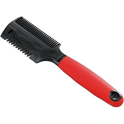 Afbeelding van Ferplast 85991899 GRO 5991, Dubbele kam met scheermes voor honden, 18,3 x 4,5 h 1,8 cm, zwart &amp; rood