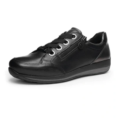 Afbeelding van ARA OSAKA Lowcut sneakers voor dames, zwart antraciet, 39 EU Breed