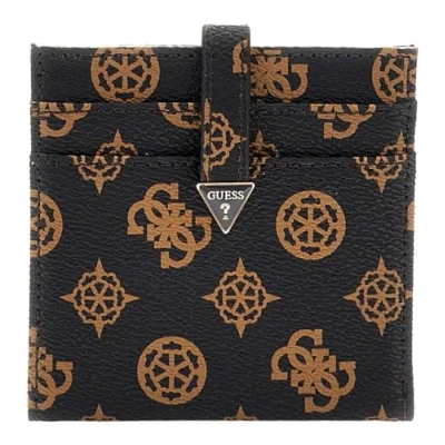 Afbeelding van GUESS Kaarthoes Laurel SLG Tab Card Case Mocha Logo Donkerbruin