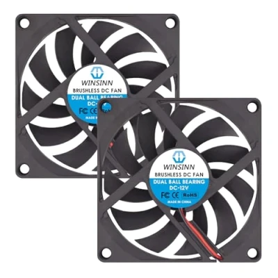 Afbeelding van WINSINN DC 80mm Fan 12V 8010 Dual Kogellager Borstelloze Koeling 80x10mm 2PIN (Pack van 2 stuks)