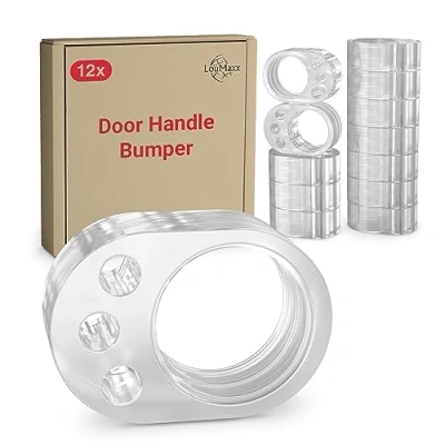 Afbeelding van LouMaxx Deurklinkbuffer 12 delige set transparante deurstopper klink deurklink buffer deurgreep stopper bescherming eenvoudig en snel gemonteerd ter tegen beschadigingen aan muren meubels