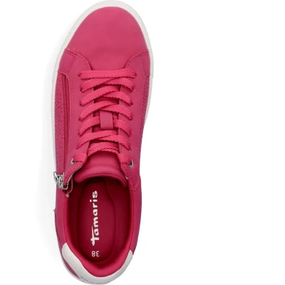 Afbeelding van Tamaris Sneakers laag, Dames, Maat: 38, Fuxia Imitatieleer/ textiel