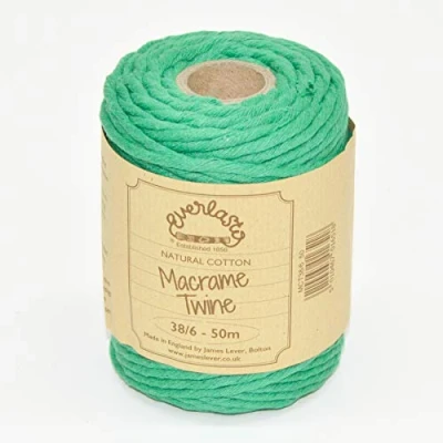 Afbeelding van 50M spoelen Everlasto enkele twist zacht katoen gekleurd macramé ambachtelijke touw 38/6 (ongeveer 4 mm) (Emerald Green)
