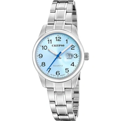 Afbeelding van CALYPSO WATCHES Kwartshorloge Basic Horloge, dameshorloge, stalen band, analoog, dag