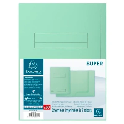 Afbeelding van Exacompta Dossiermap Super 210, Pak Van 50 Stuks, Groen