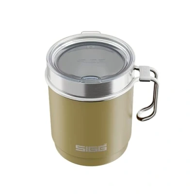 Afbeelding van SIGG Camp thermosbeker Travel Mug Caramel Sand Met Tritan deksel Vaatwasmachinebestendig handvat BPA vrij Dubbelwandig Wit 0,36 l