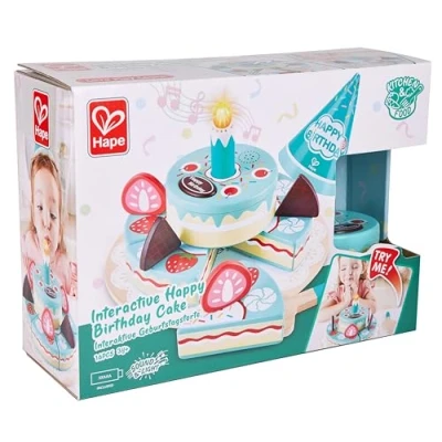 Afbeelding van Hape Interactieve verjaardagstaart, om te snijden, taart speelt een verjaardagsliedje, juich en applaus, vanaf 3 jaar, E3180