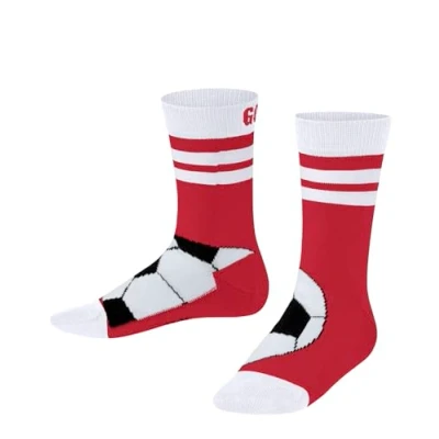 Afbeelding van FALKE Uniseks kind Sokken Active Soccer K SO Katoen Functioneel material Gedessineerd 1 Paar, Rood (Lipstick 8000), 23 26