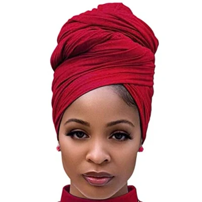 Afbeelding van DRESHOW Haar Wrap voor Zwarte Vrouwen met Natuurlijk Grote Stretch Zachte Rand Sjaals Vlechten Dreadlocks