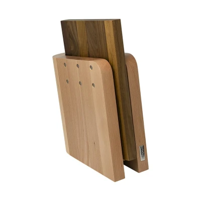 Afbeelding van Artelegno Grand Prix Magnetisch Messenblok Beukenhout + Snijplank Walnotenhout