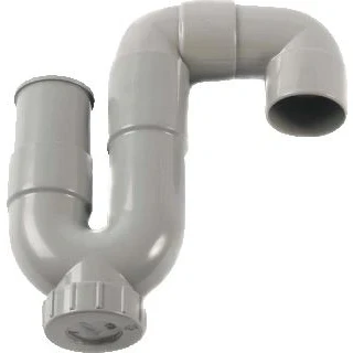 Afbeelding van Dyka Universeelsifon met ontstoppingsdop ABS 1x kraag lijmmof PVC grijs 32 x 32mm